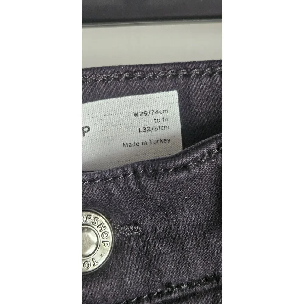 NWT TOPSHOP JAMIE W29 woman black ORGANIC denim skinny stretch jeans Turkey made